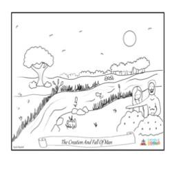 The Creation and the Fall of Man - Coloring Page